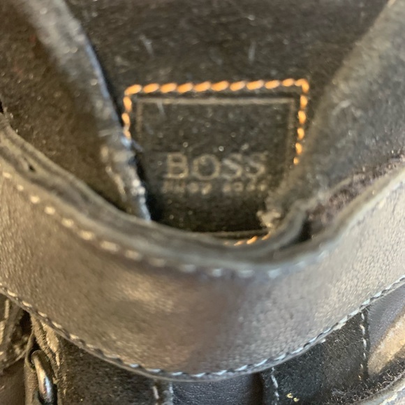 Hugo Boss leather/suede sneakers Black Velcro straps - Picture 3 of 11